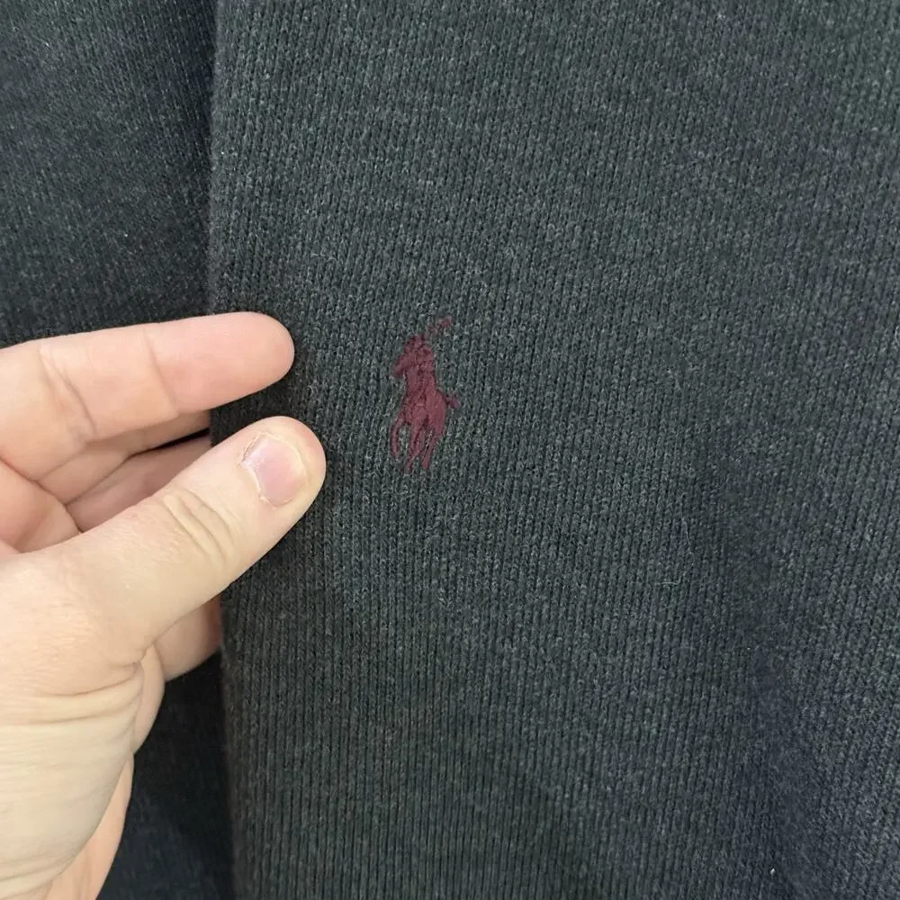 Polo Ralph Lauren Mens 3XB Gray 1/4 Zip Pullover Cotton Knit Sweater Pony Logo